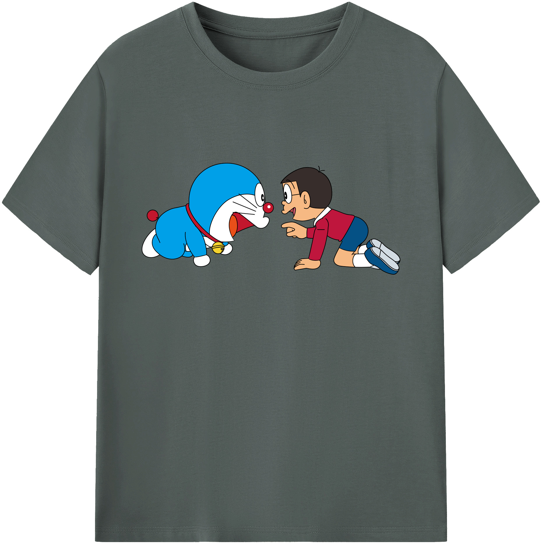 （画像用） ドラえもん 野比 のび太 Doraemon Nobita Nobi 綿100％ メンズ半袖Tシャツ｜肌触りやわらか＆通気性